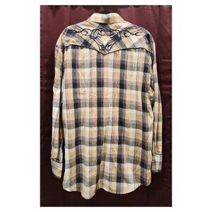 Men's Roper Western Plaid Lightweight Button-up Pearl Snap Shirt ~ Size 2XL